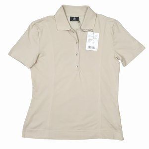 NEW Bogner Kerry Womens Polo Shirt!  Tan  Bogner "B" on Sleeve  Mesh Type Cotton
